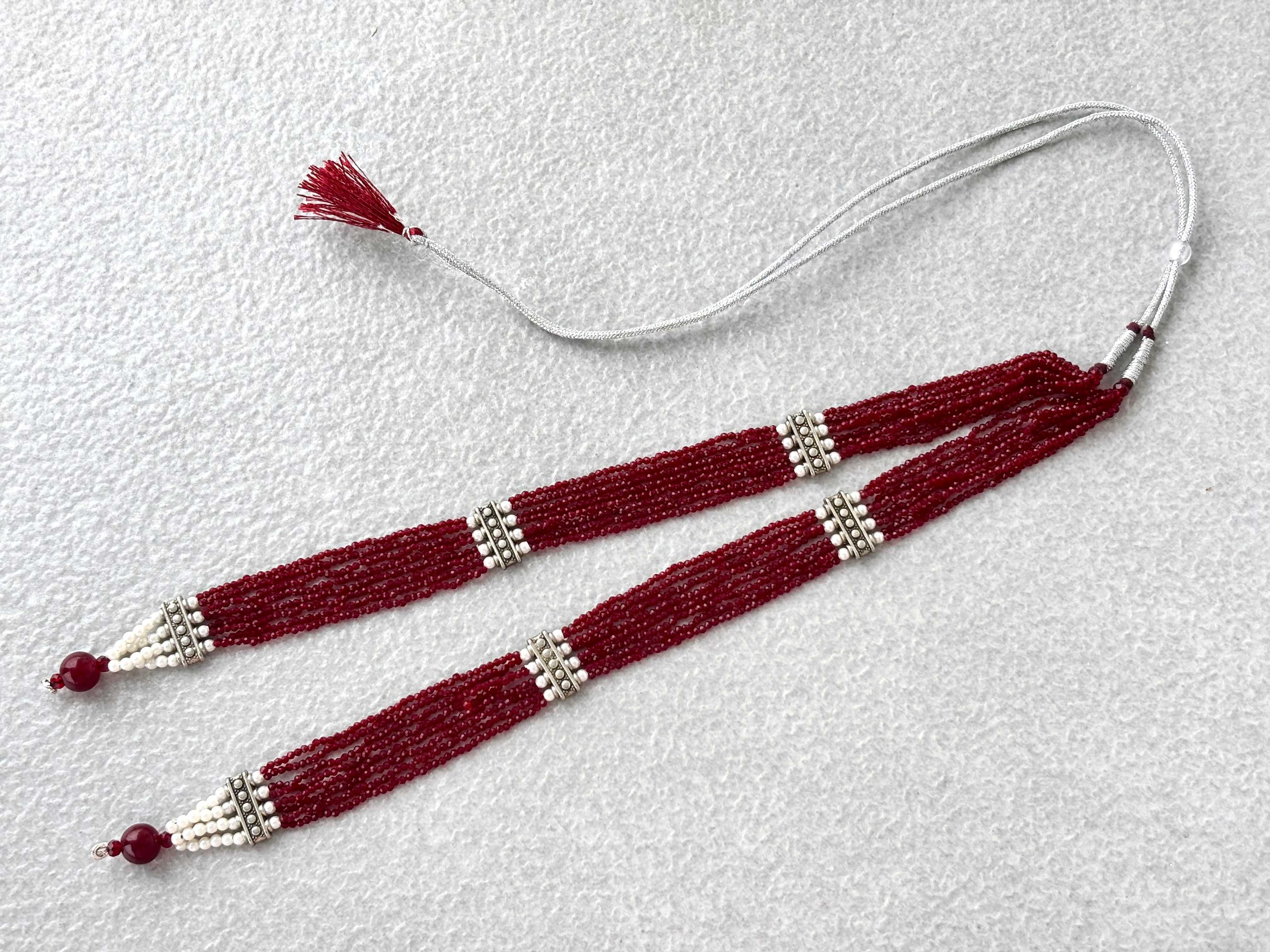 Maroon Hydro Beads Semifinished Haar Design 1