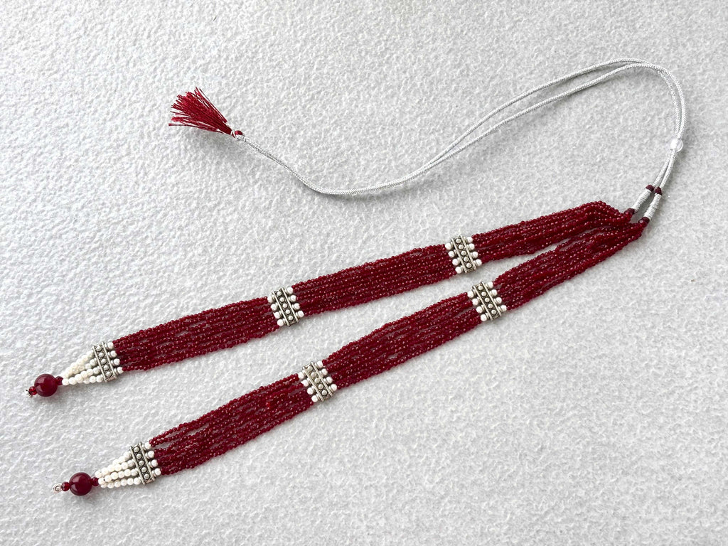 Maroon Hydro Beads Semifinished Haar Design 1