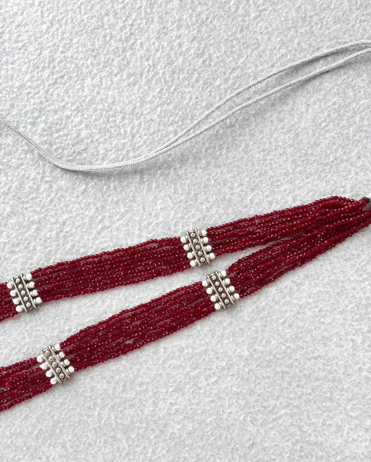 Maroon Hydro Beads Semifinished Haar Design 1