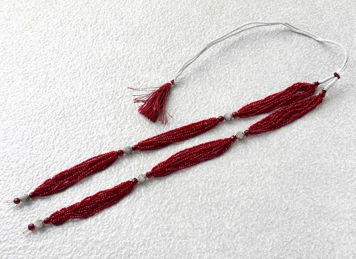 Maroon Hydro Beads Semifinished Haar Design 2