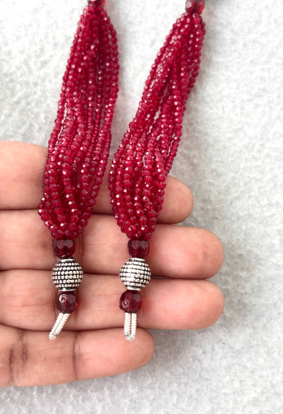 Maroon Hydro Beads Semifinished Haar Design 2