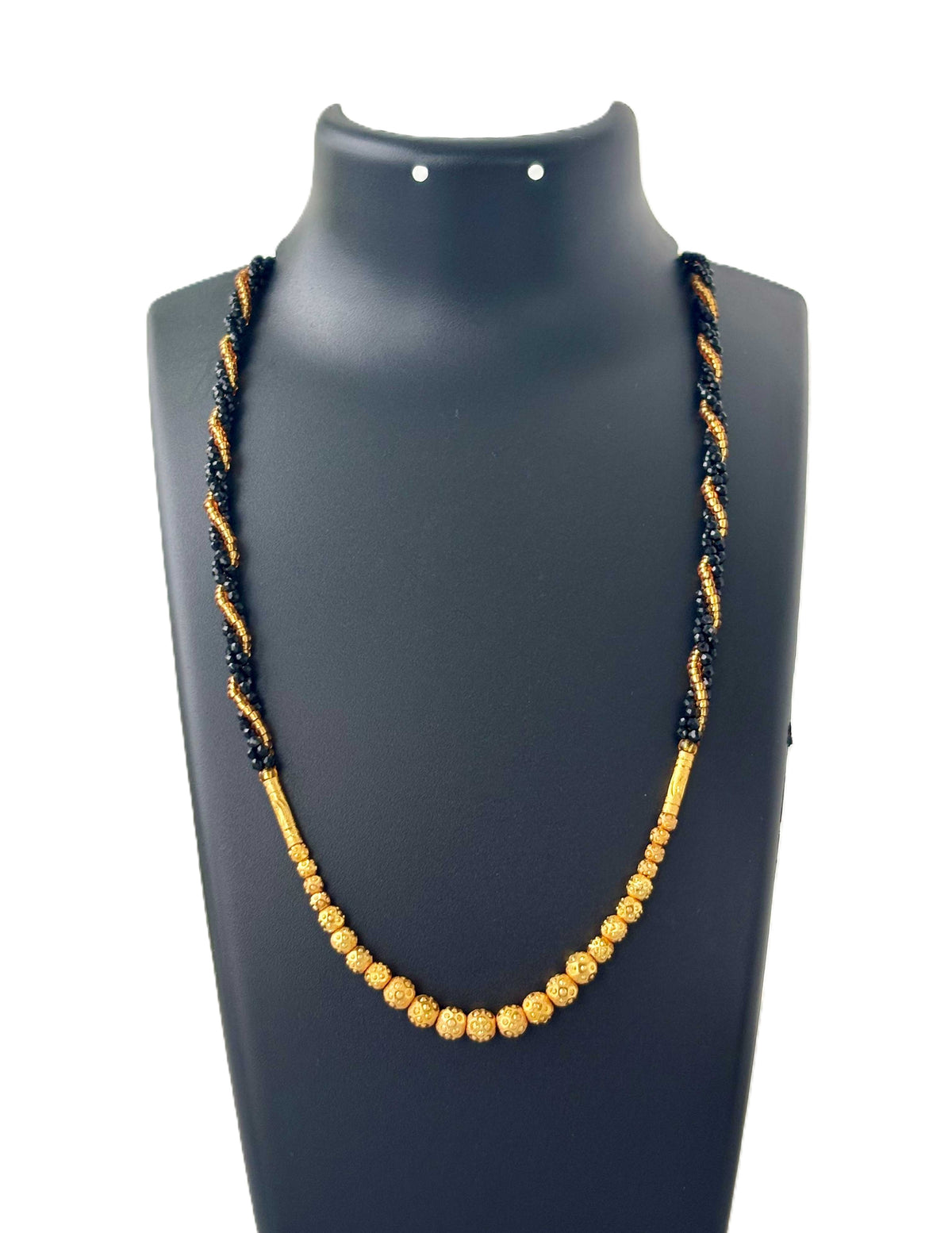 Black Hydro and Gold Bead Necklace