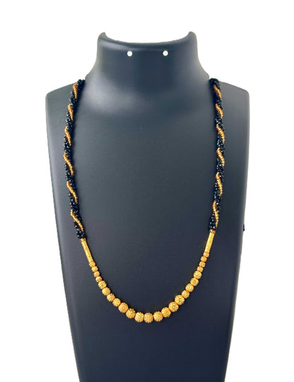 Black Hydro and Gold Bead Necklace