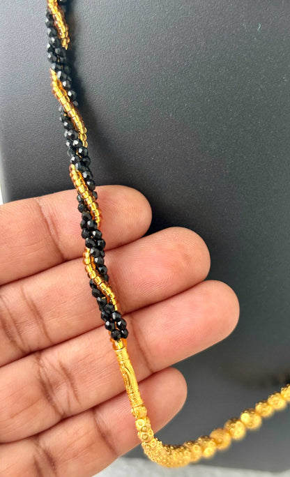 Black Hydro and Gold Bead Necklace