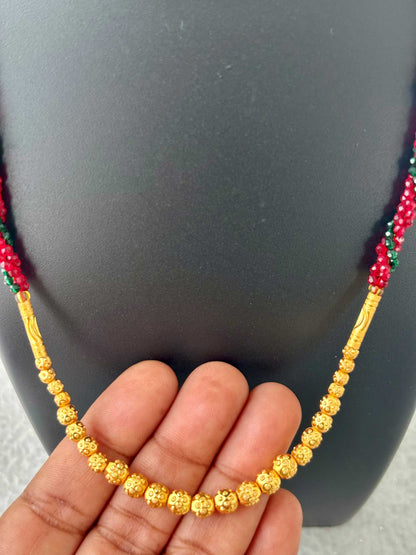 Red and Green Hydro Bead Necklace