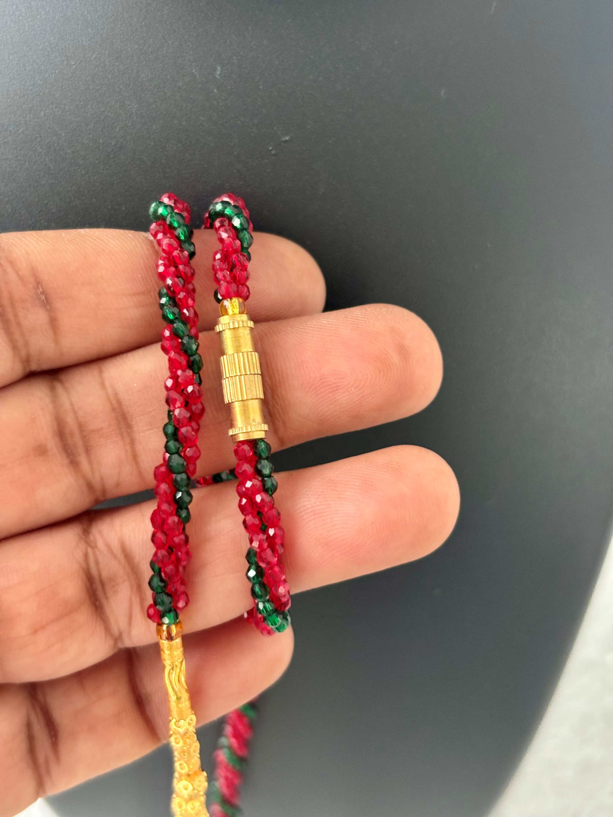 Red and Green Hydro Bead Necklace