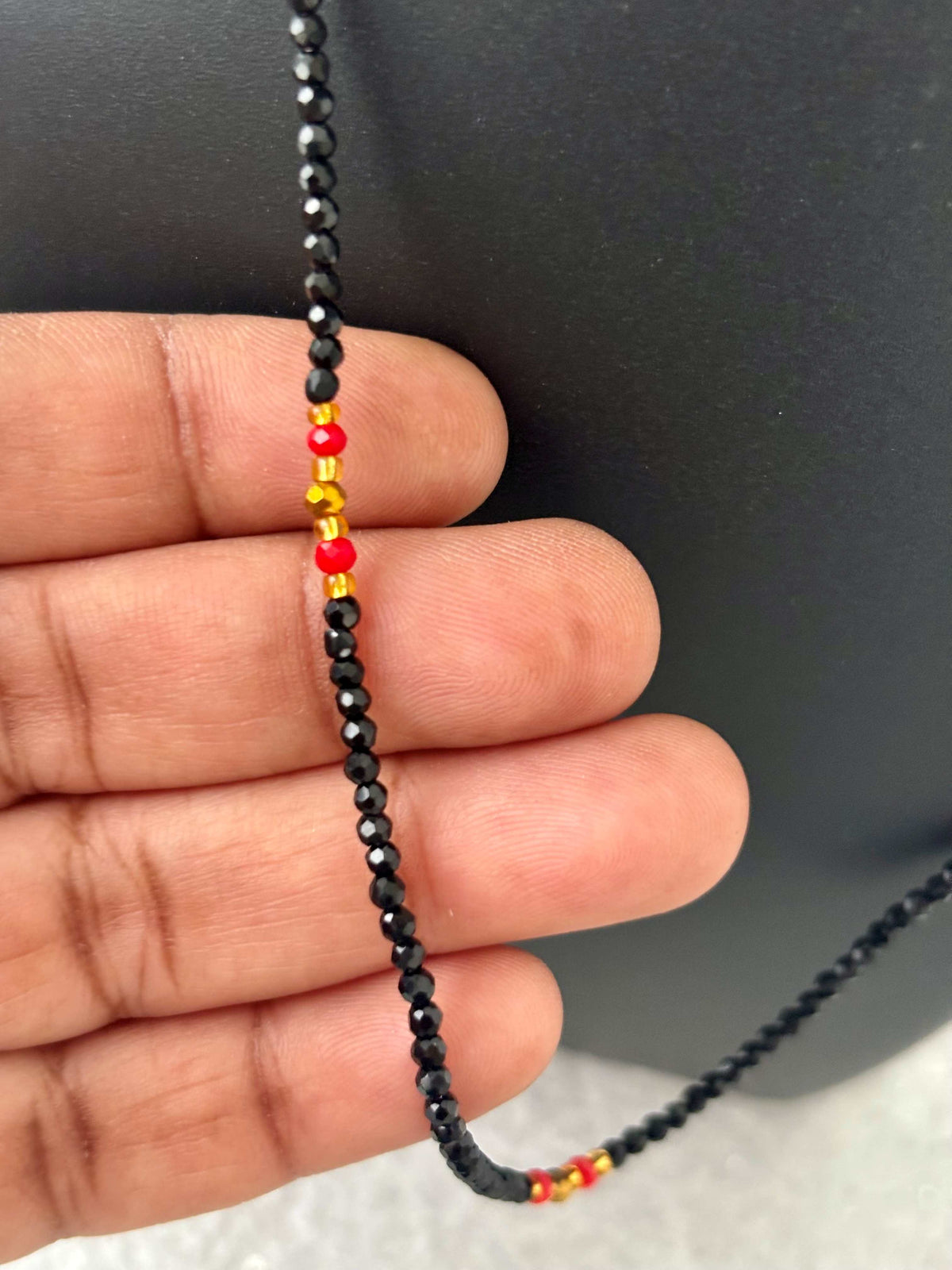 Black and Red Hydro Bead Necklace