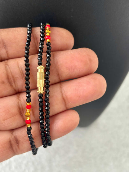Black and Red Hydro Bead Necklace