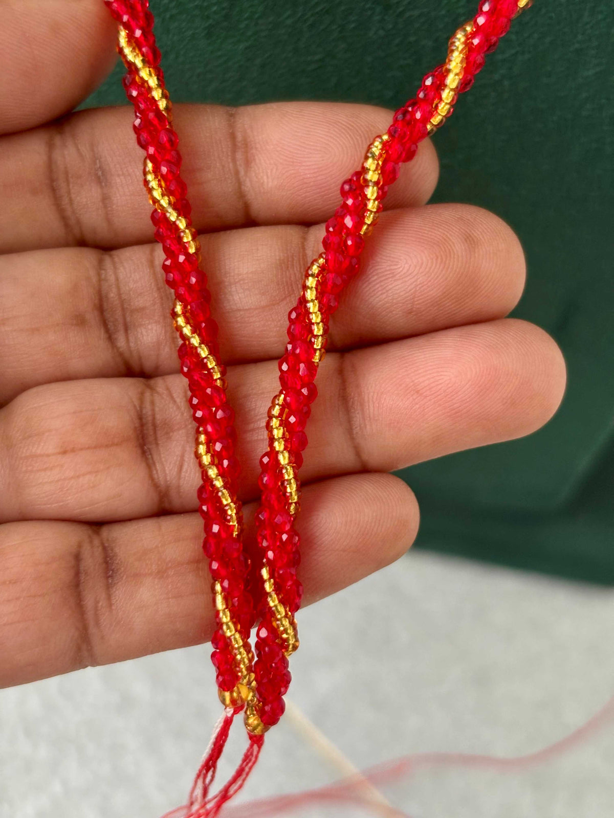 Semifinished Dark Red Hydro Bead Chain