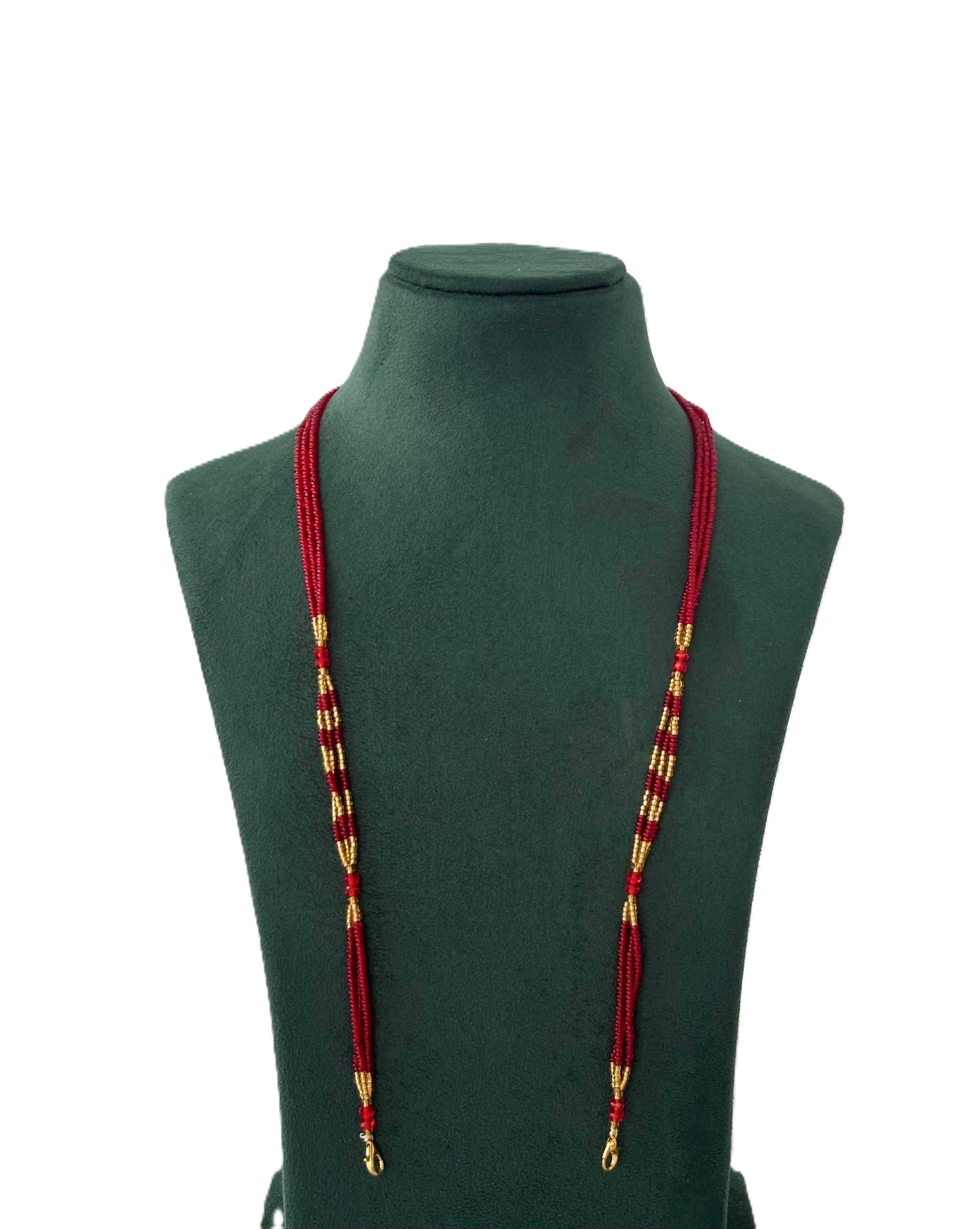 Semifinished Red Seed Bead Chain Design 1
