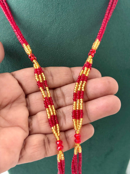 Semifinished Red Seed Bead Chain Design 1