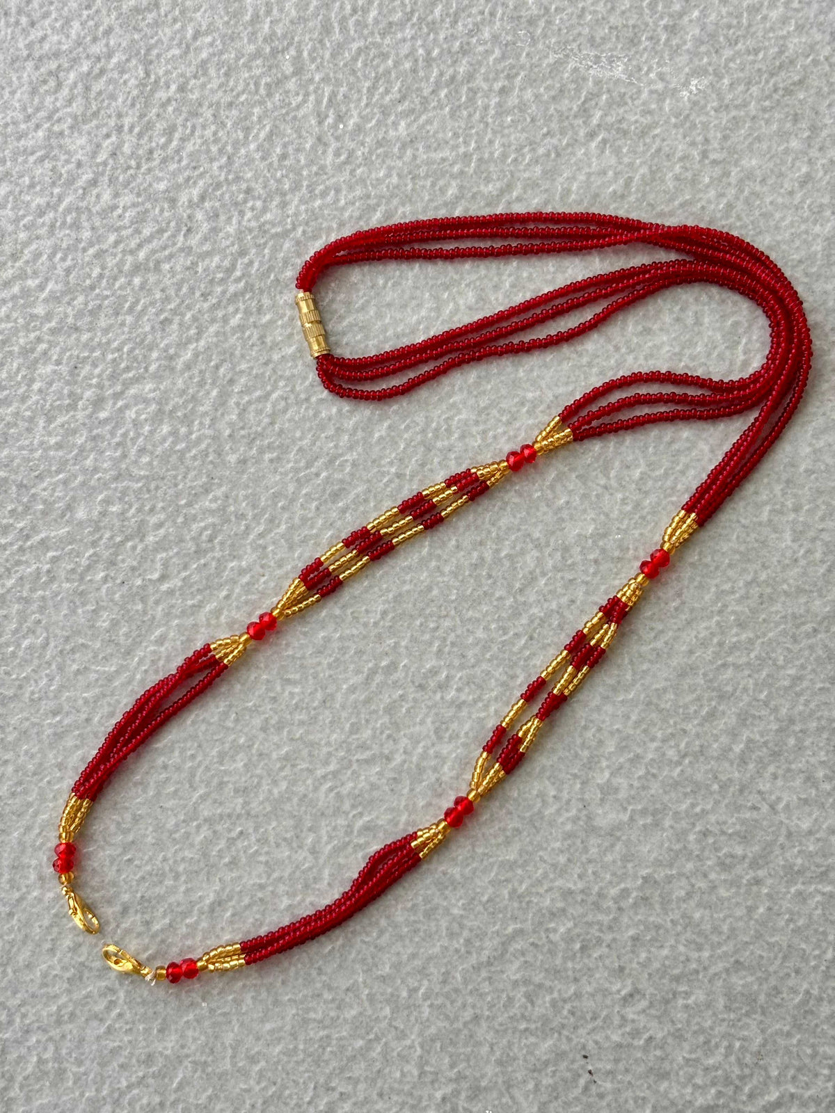 Semifinished Red Seed Bead Chain Design 1