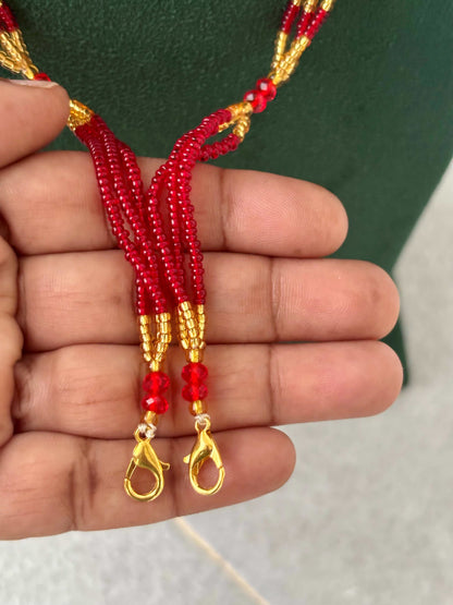 Semifinished Red Seed Bead Chain Design 1