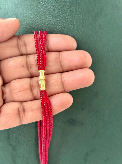 Semifinished Red Seed Bead Chain Design 1