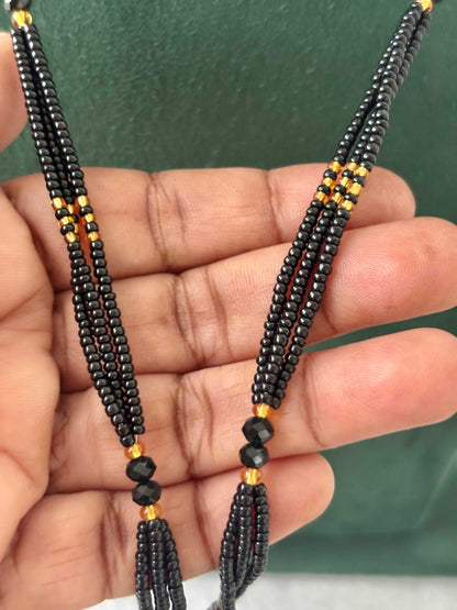 Semifinished Black Seed Bead Chain Design 2