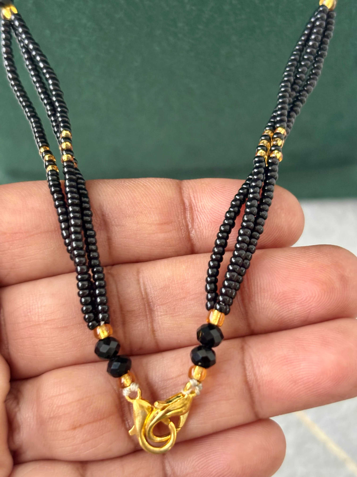 Semifinished Black Seed Bead Chain Design 2