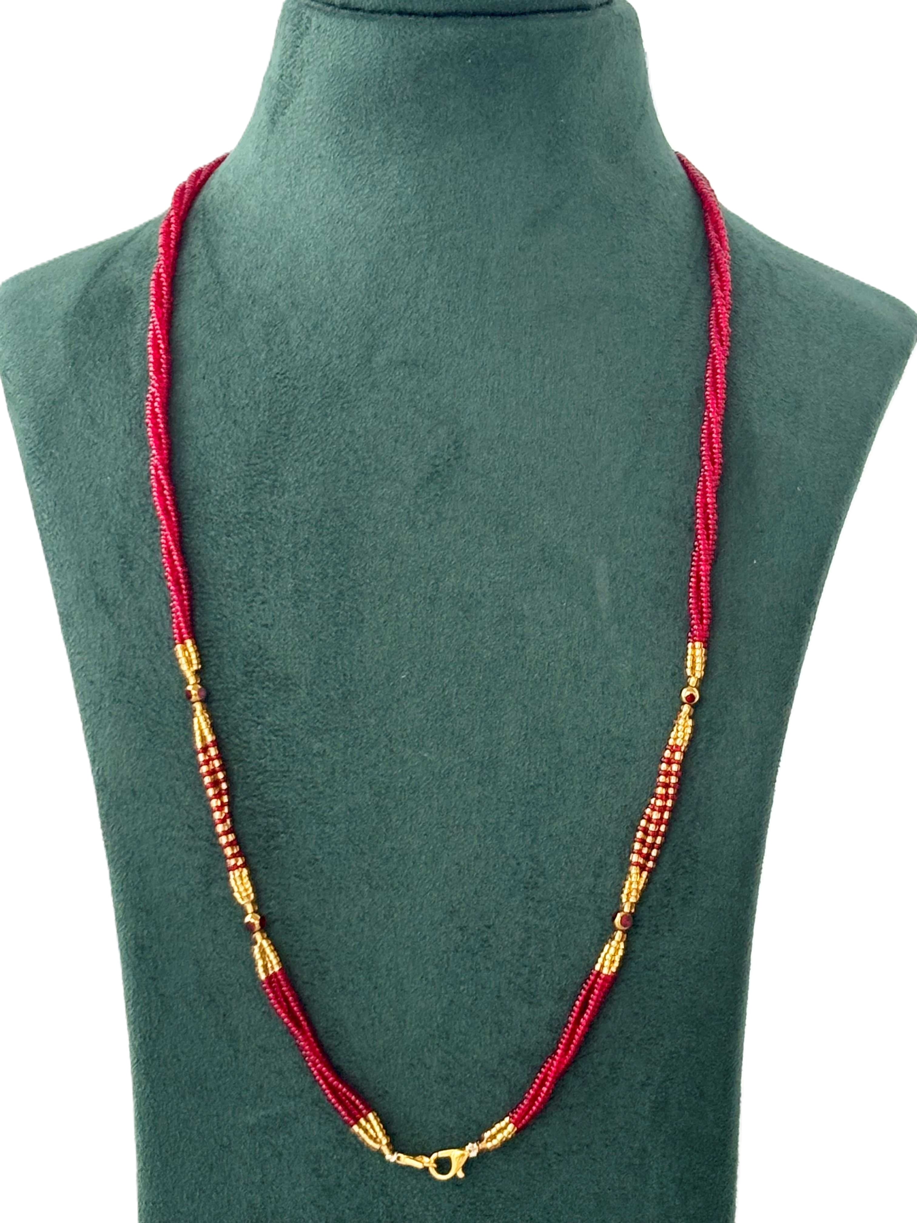 Semifinished Red Seed Bead Chain Design 3