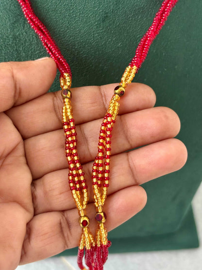 Semifinished Red Seed Bead Chain Design 3