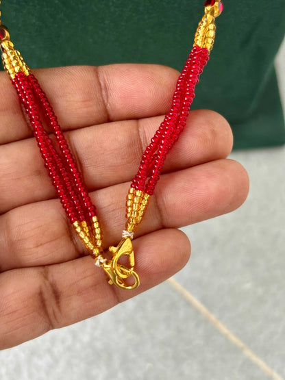 Semifinished Red Seed Bead Chain Design 3