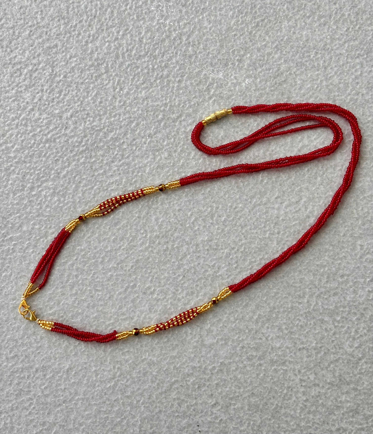 Semifinished Red Seed Bead Chain Design 3