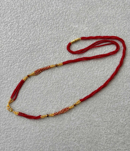 Semifinished Red Seed Bead Chain Design 3