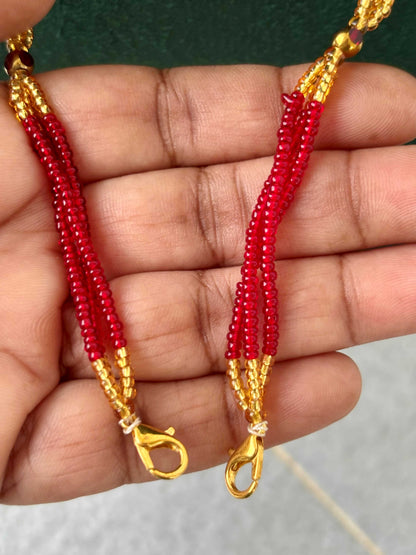 Semifinished Red Seed Bead Chain Design 3