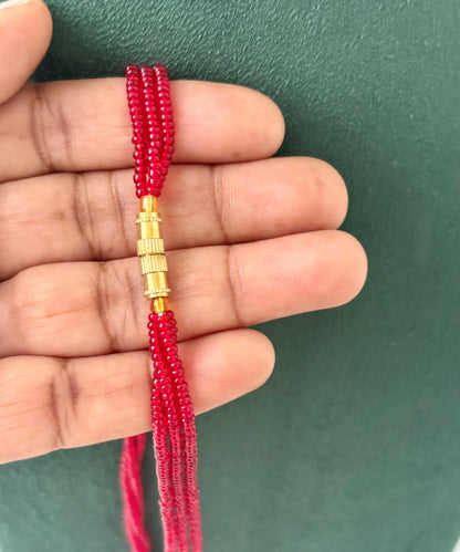 Semifinished Red Seed Bead Chain Design 3