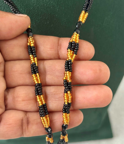 Semifinished Black Seed Bead Chain Design 4