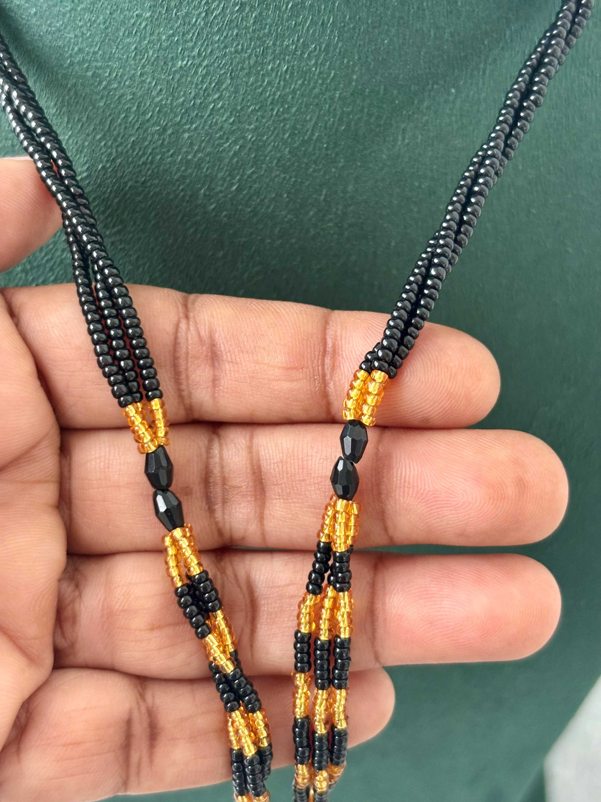 Semifinished Black Seed Bead Chain Design 4