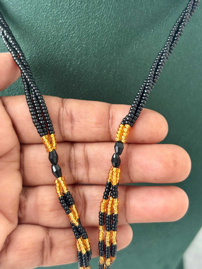 Semifinished Black Seed Bead Chain Design 4