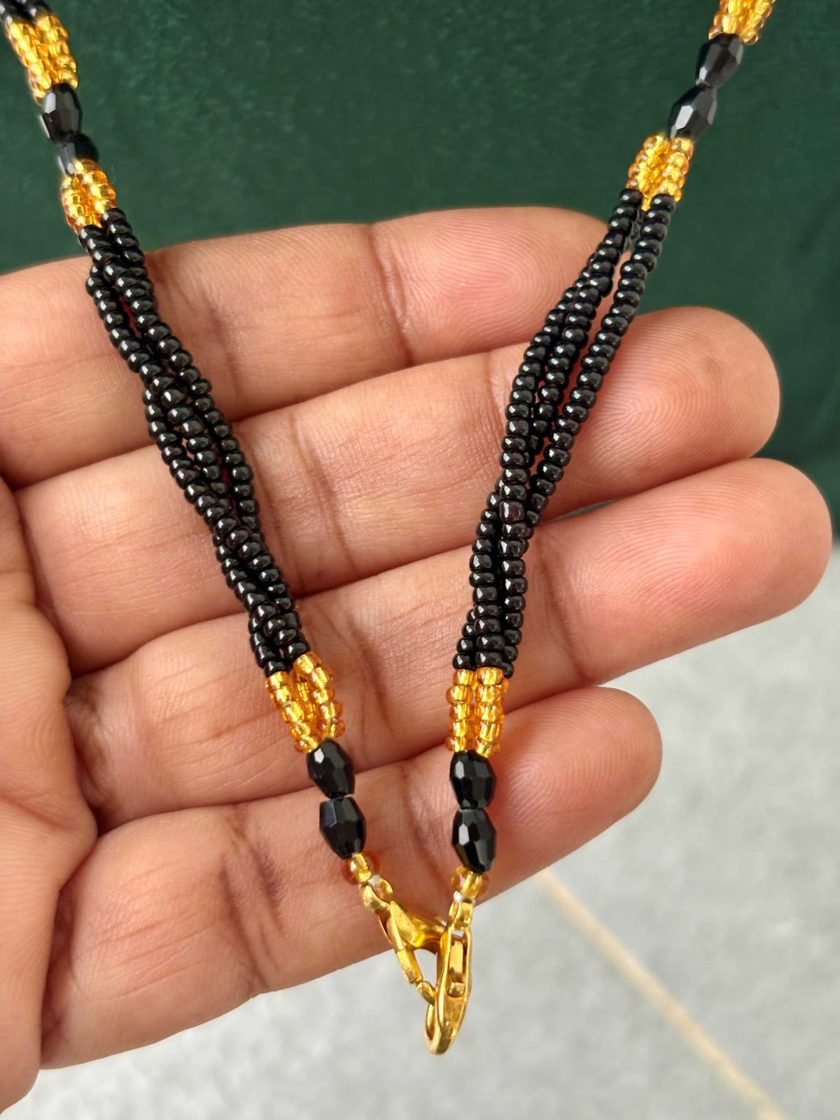 Semifinished Black Seed Bead Chain Design 4
