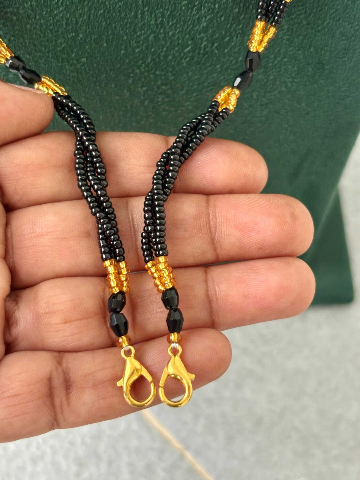 Semifinished Black Seed Bead Chain Design 4