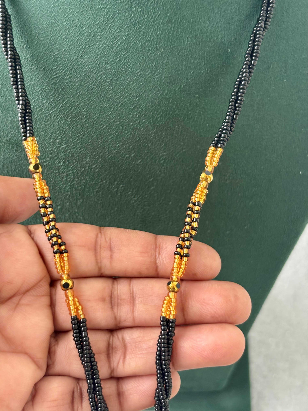 Semifinished Black Seed Bead Chain Design 5