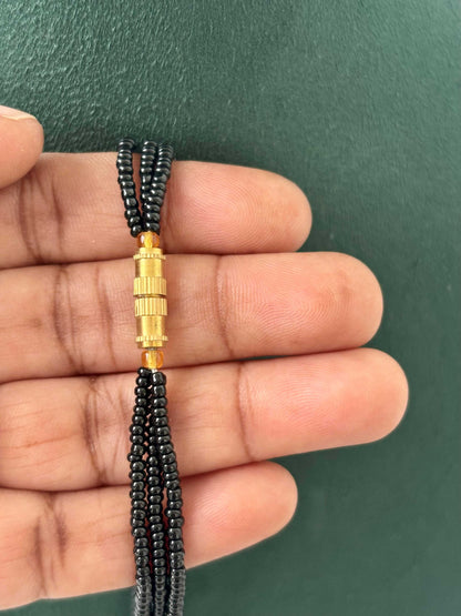 Semifinished Black Seed Bead Chain Design 5