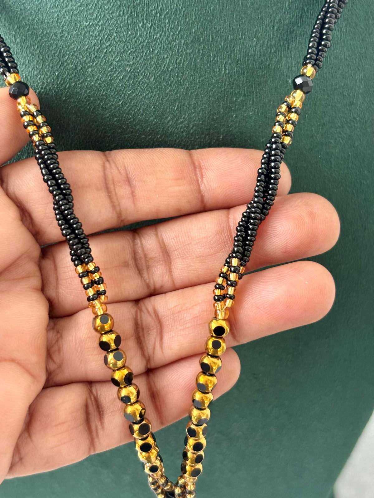 Semifinished Black Seed Bead Chain Design 6