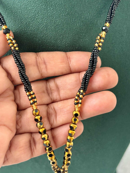 Semifinished Black Seed Bead Chain Design 6