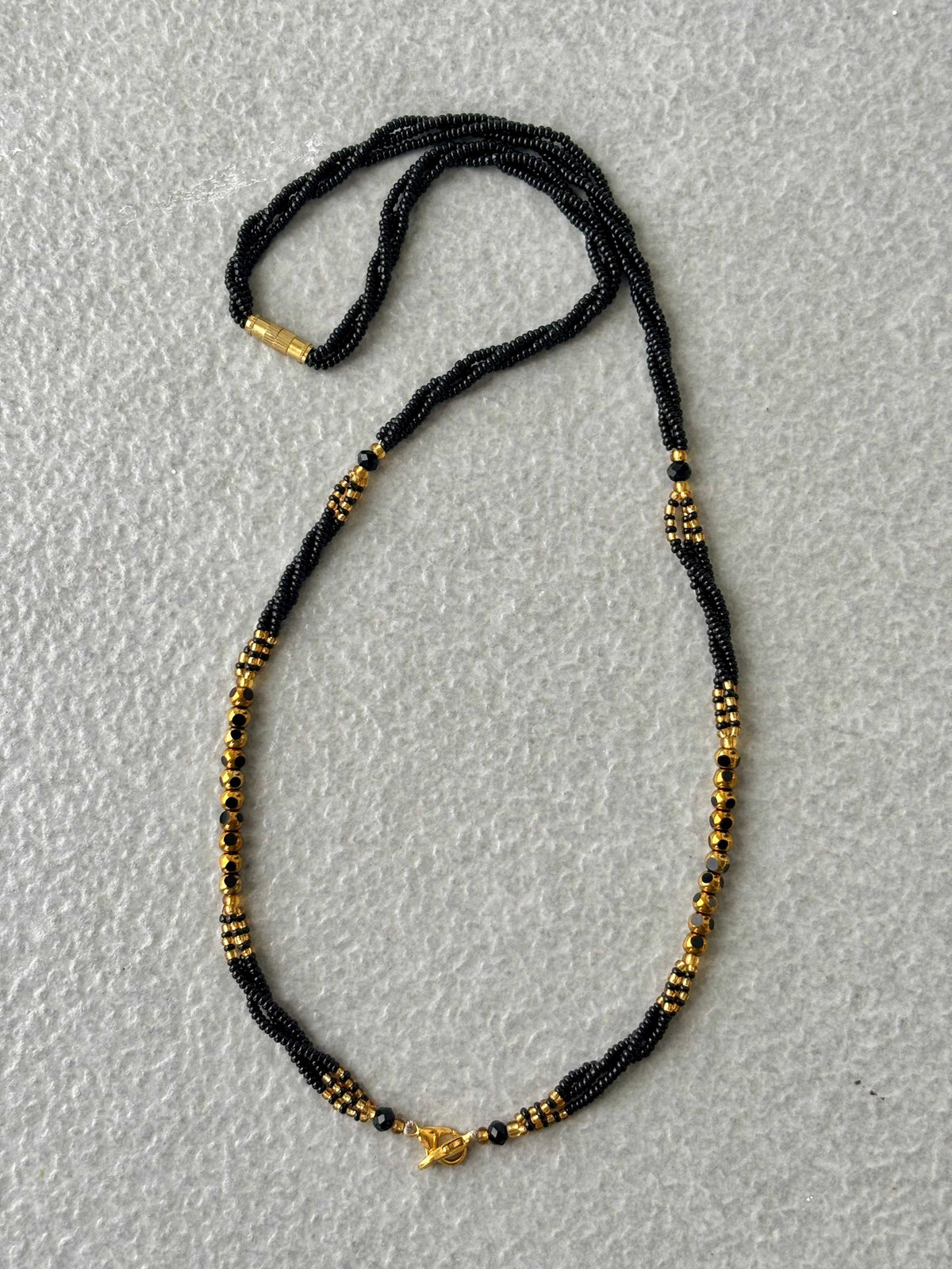Semifinished Black Seed Bead Chain Design 6