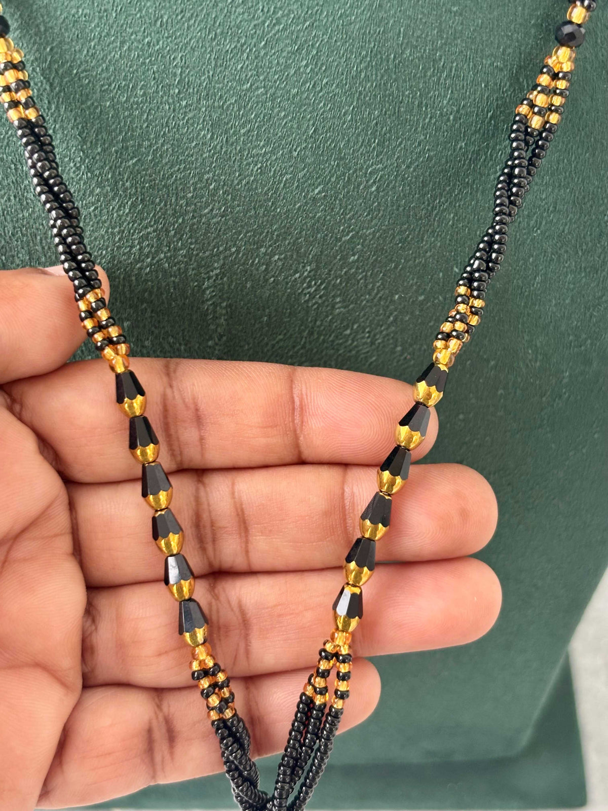 Semifinished Black Seed Bead Chain Design 7