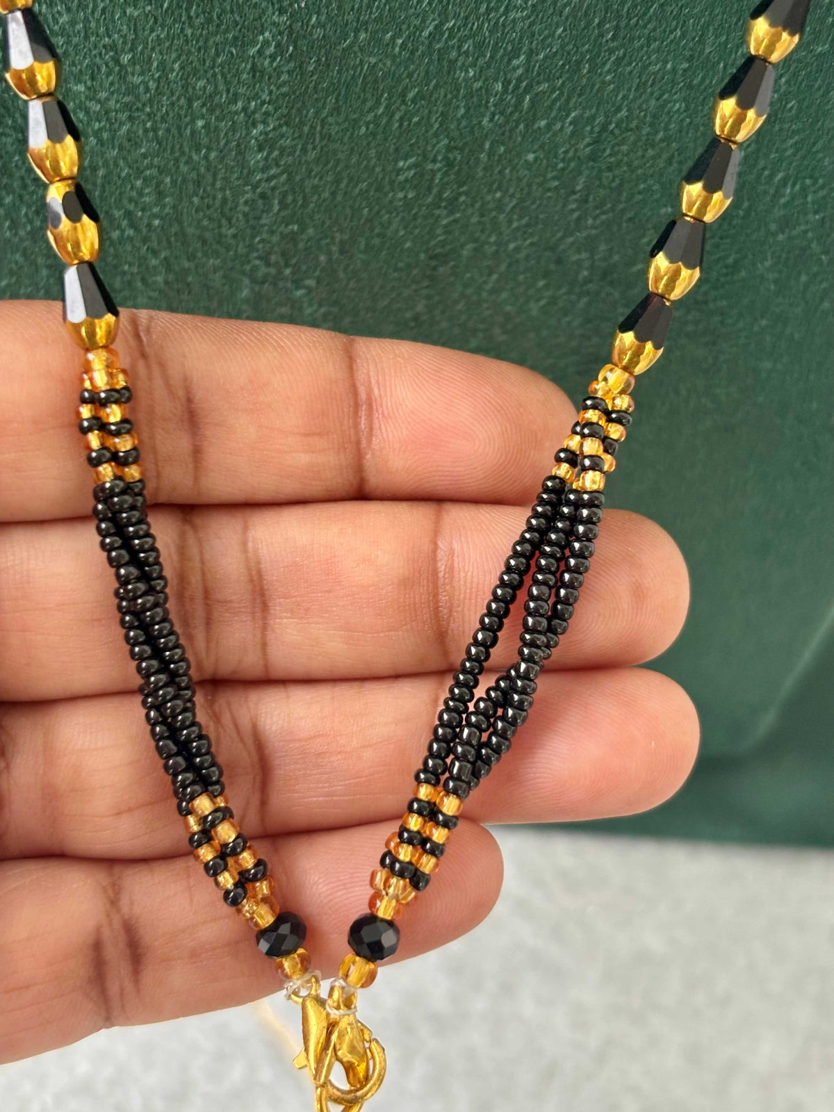 Semifinished Black Seed Bead Chain Design 7