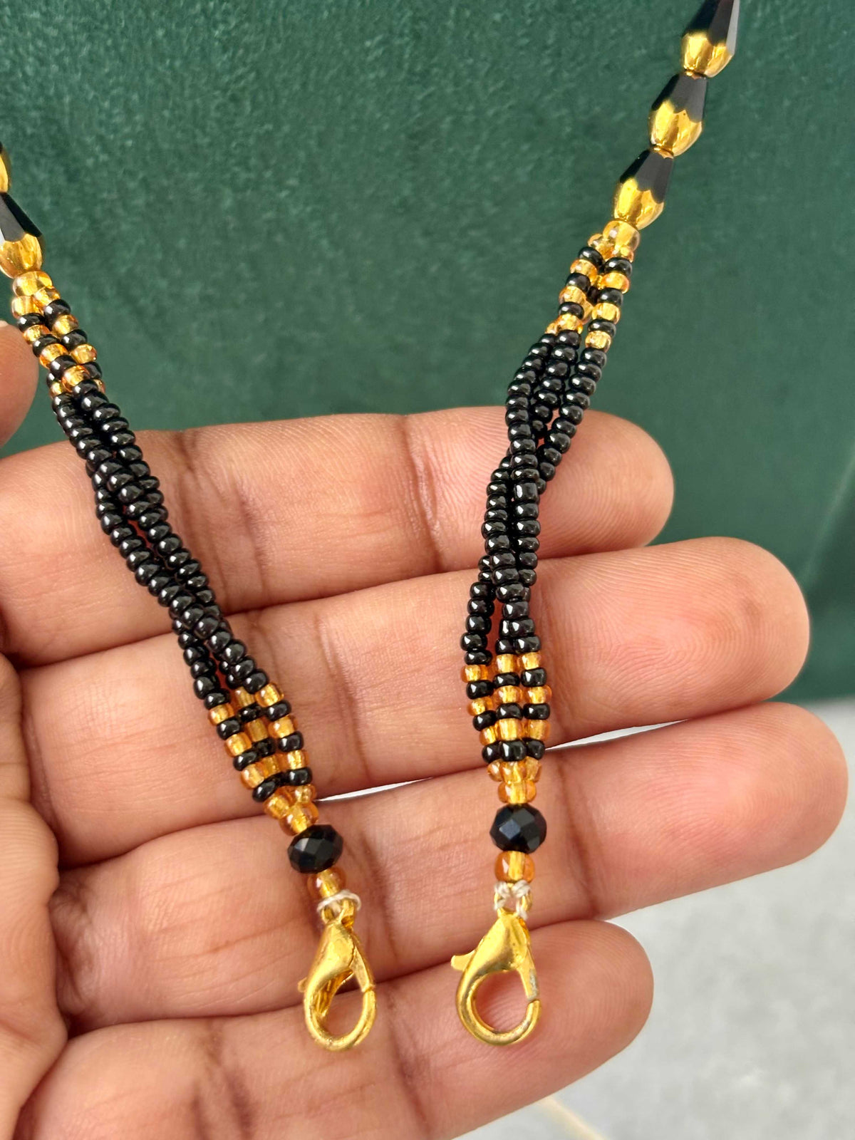 Semifinished Black Seed Bead Chain Design 7