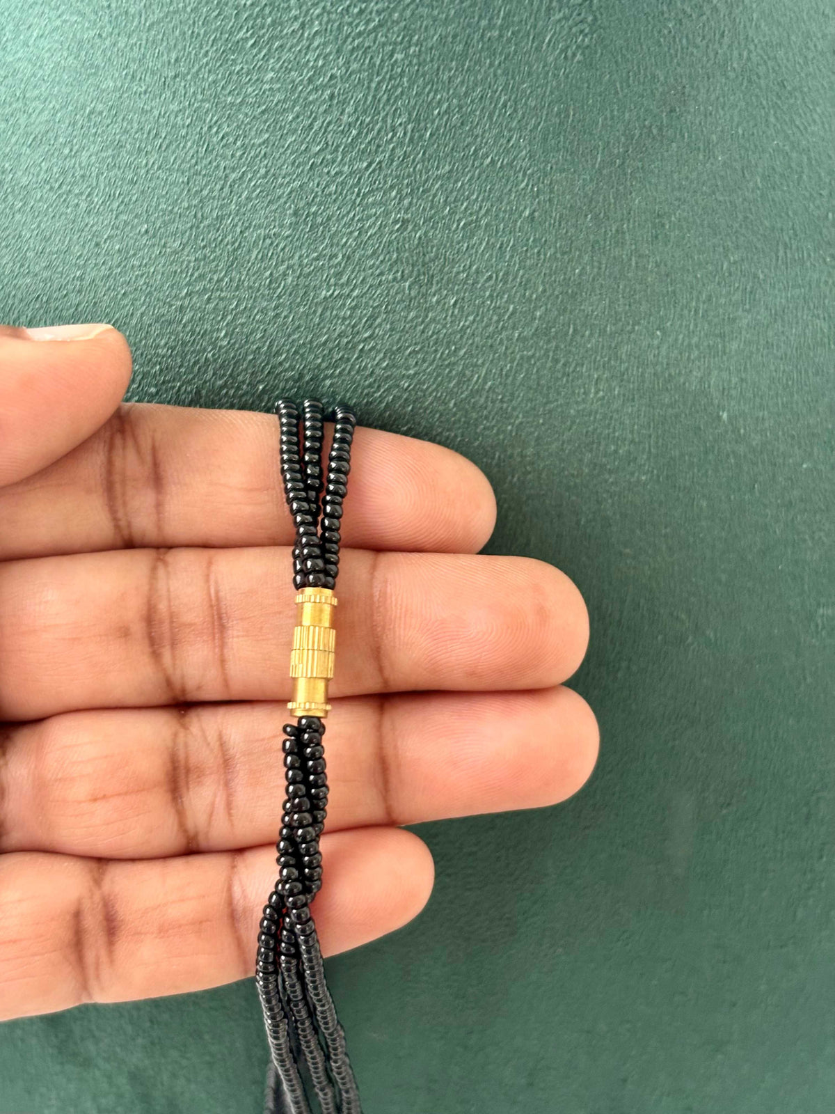 Semifinished Black Seed Bead Chain Design 7