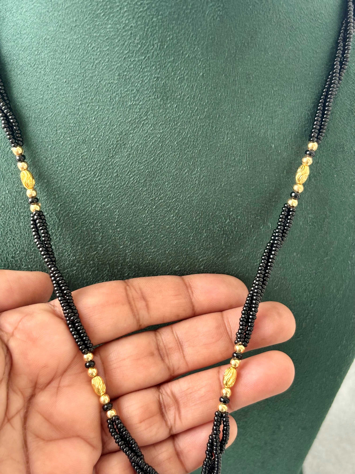 Semifinished Black Seed Bead Chain Design 8