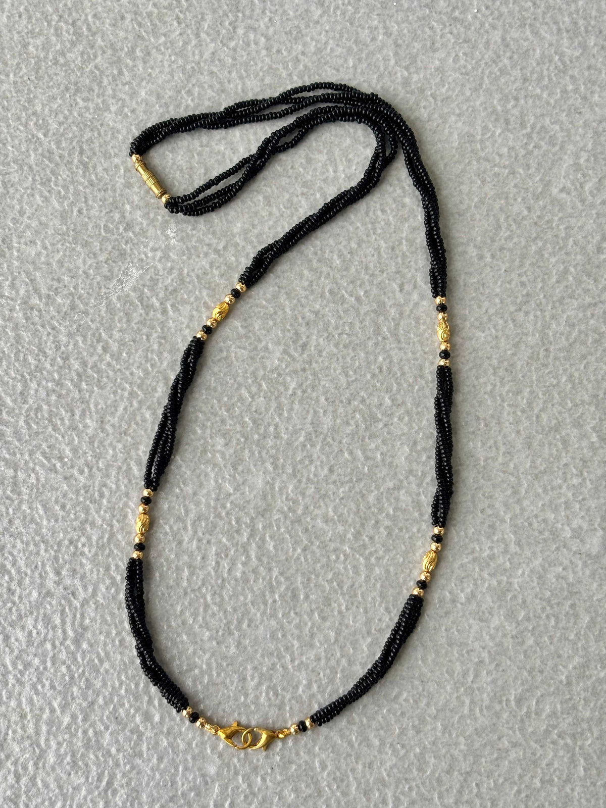 Semifinished Black Seed Bead Chain Design 8