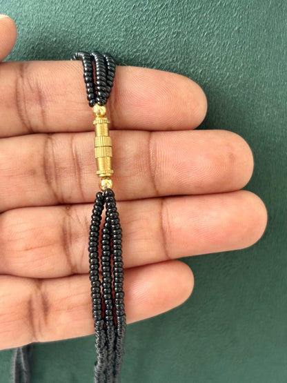Semifinished Black Seed Bead Chain Design 8
