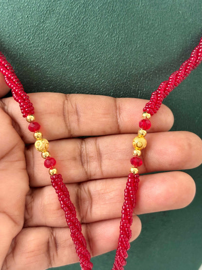Semifinished Red Seed Bead Chain Design 9