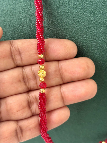 Semifinished Red Seed Bead Chain Design 9
