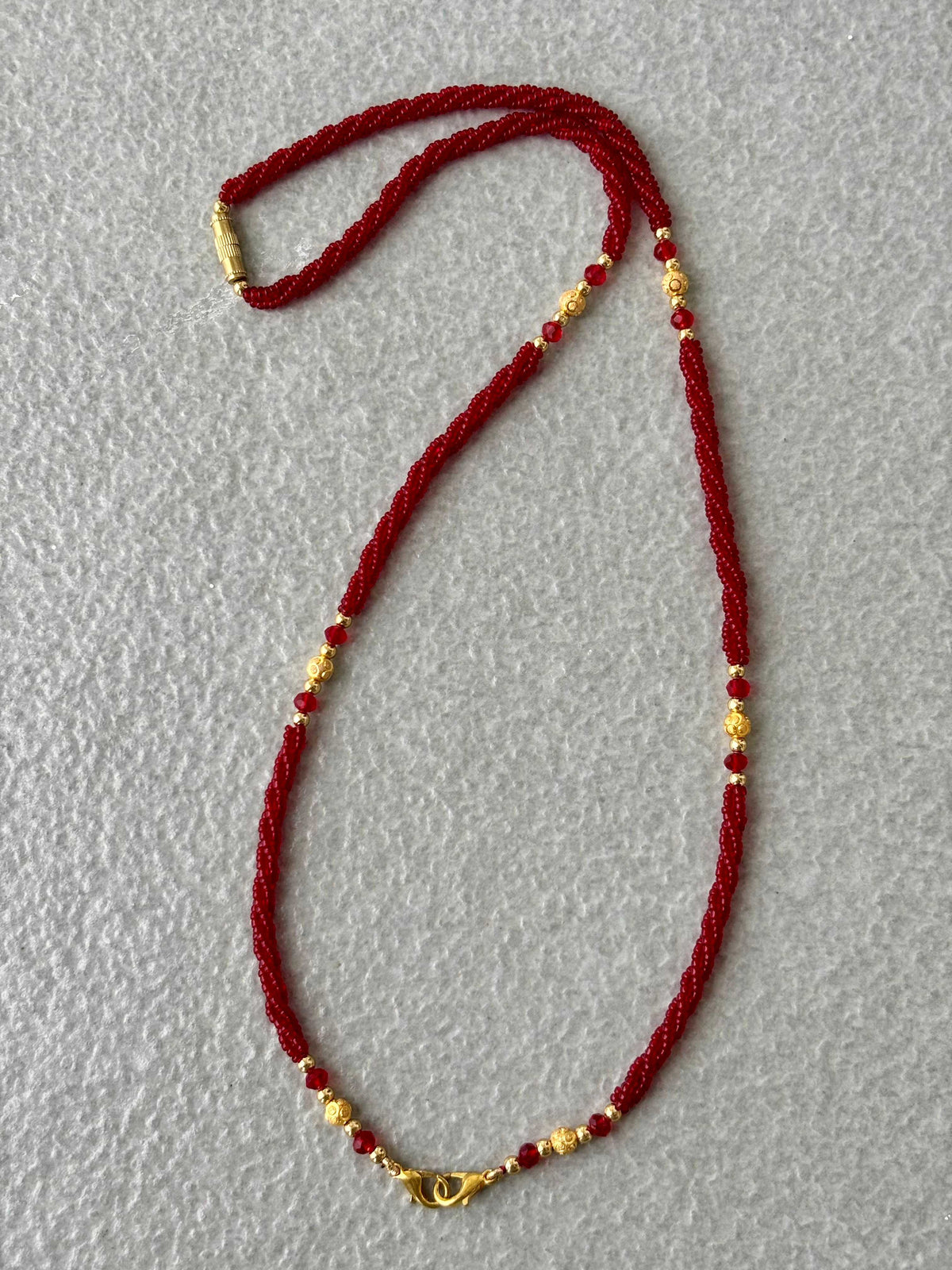 Semifinished Red Seed Bead Chain Design 9