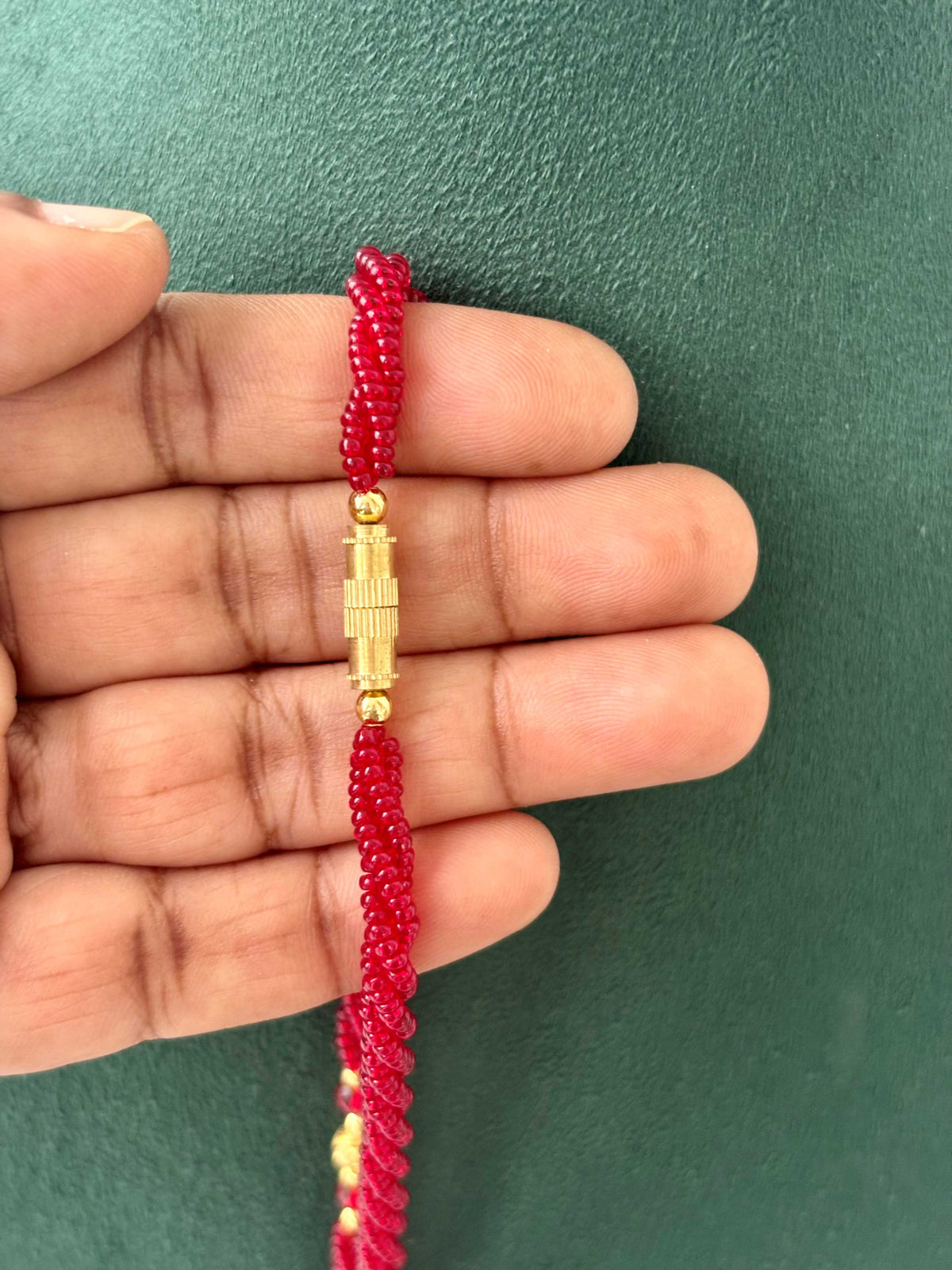Semifinished Red Seed Bead Chain Design 9