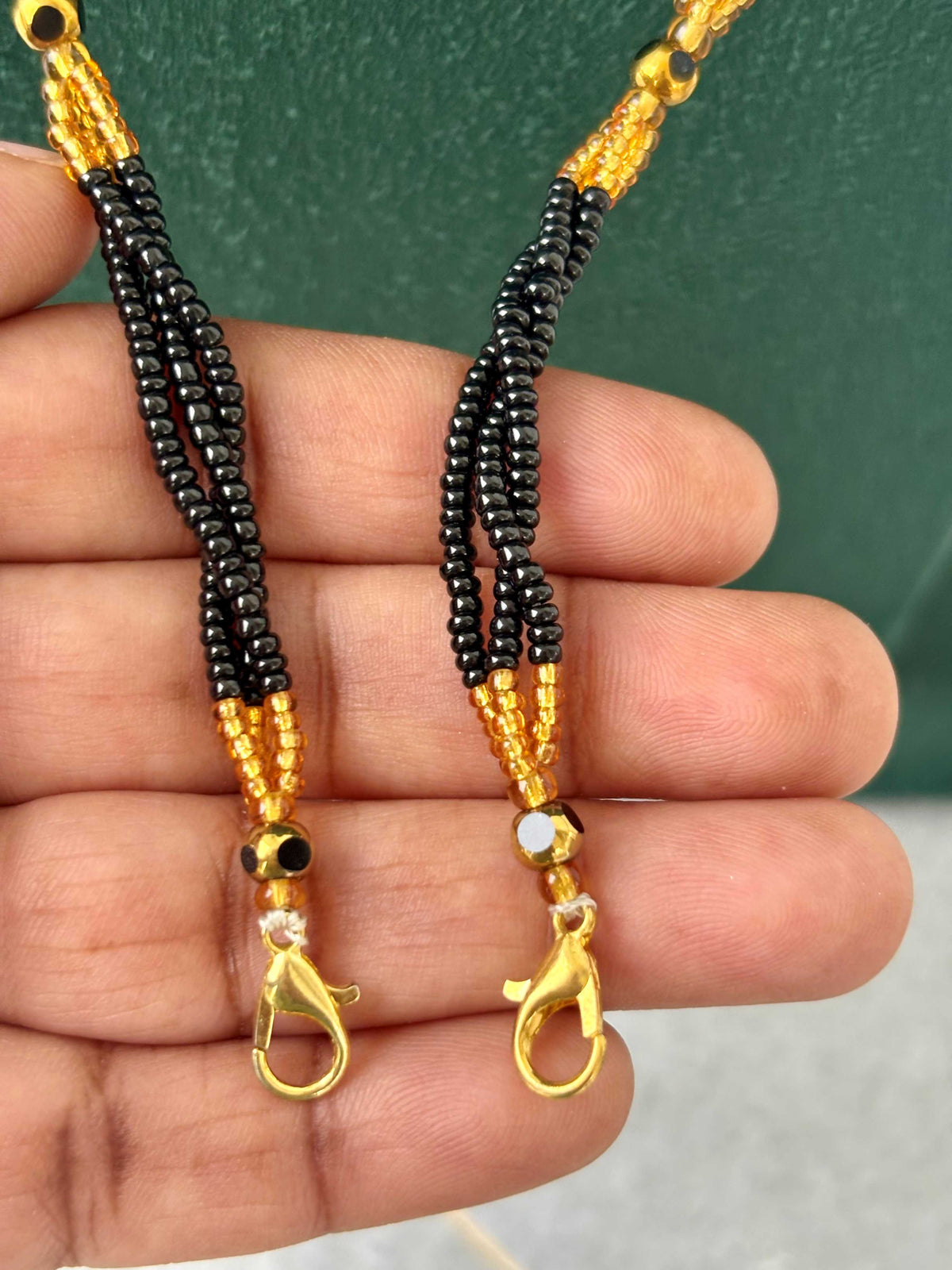 Semifinished Black Seed Bead Chain Design 10