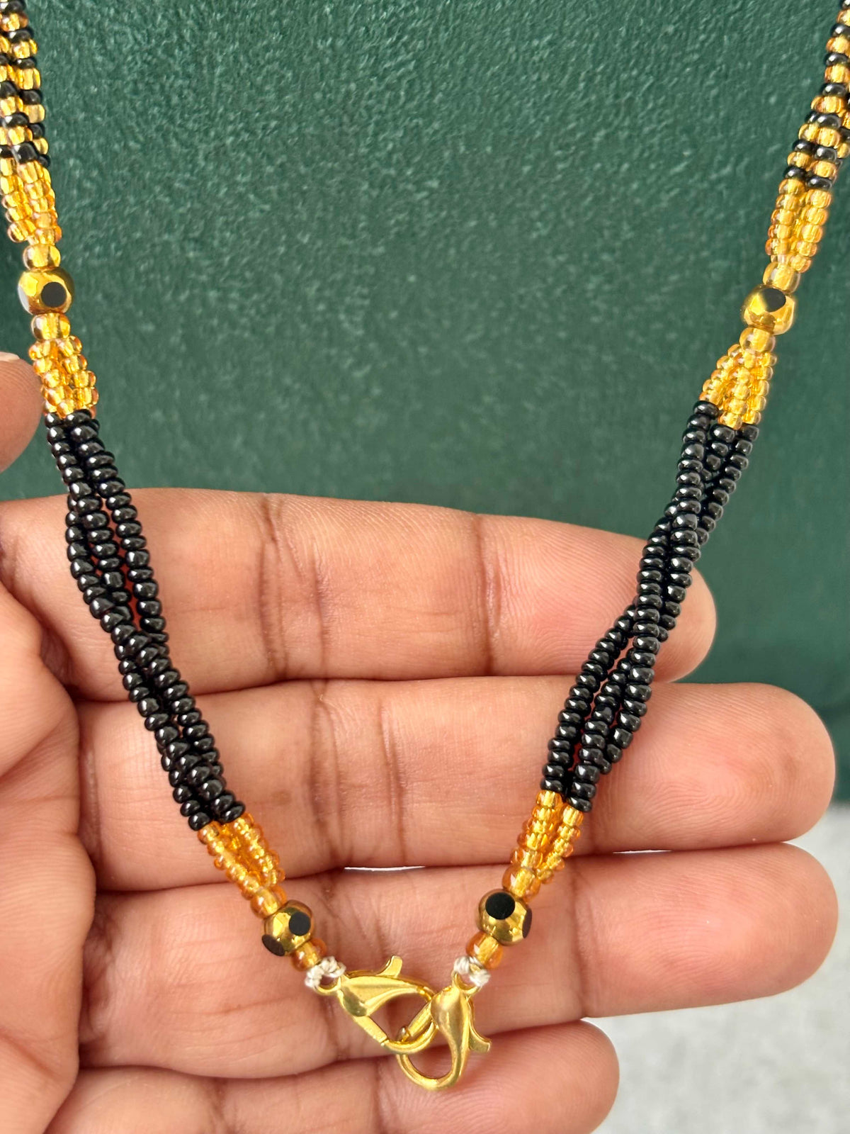 Semifinished Black Seed Bead Chain Design 10